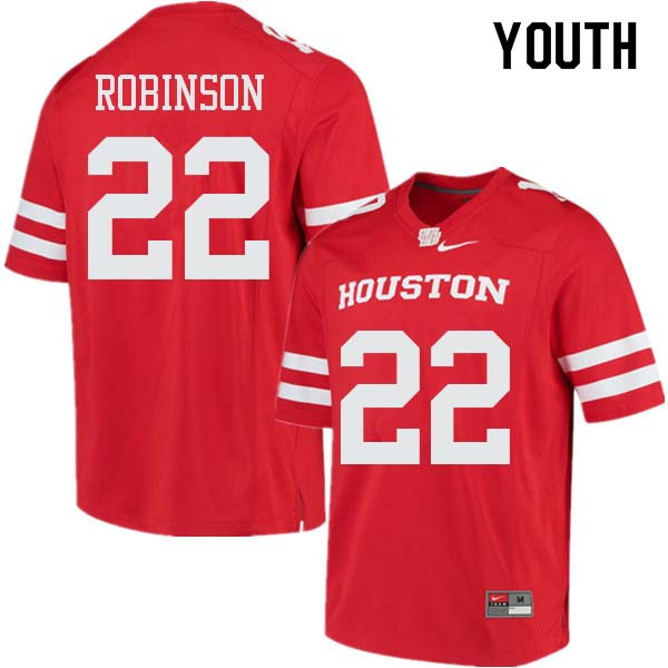 Youth #22 Austin Robinson Houston Cougars College Football Jerseys Sale-Red